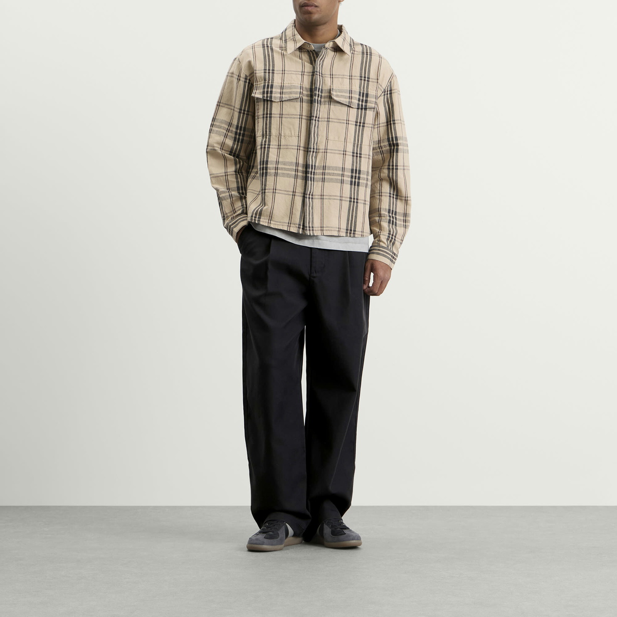 Bound Men's Wide Pleated Trouser in Black