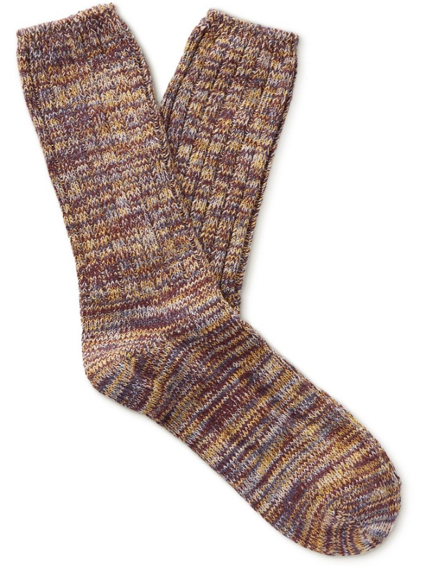 Photo: Thunders Love - Blend Ribbed Recycled Cotton-Blend Socks