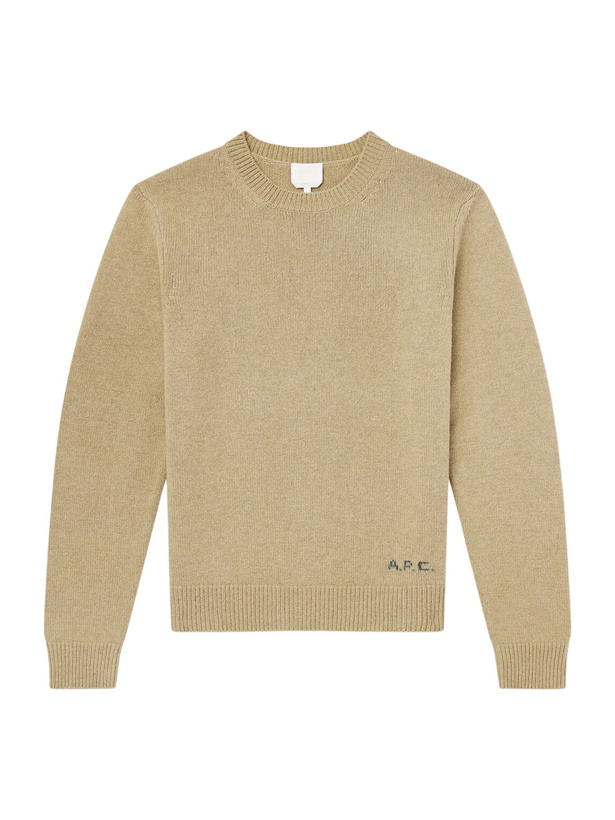 Photo: A.P.C. - Edmond Logo-Intarsia Wool Sweater - Neutrals