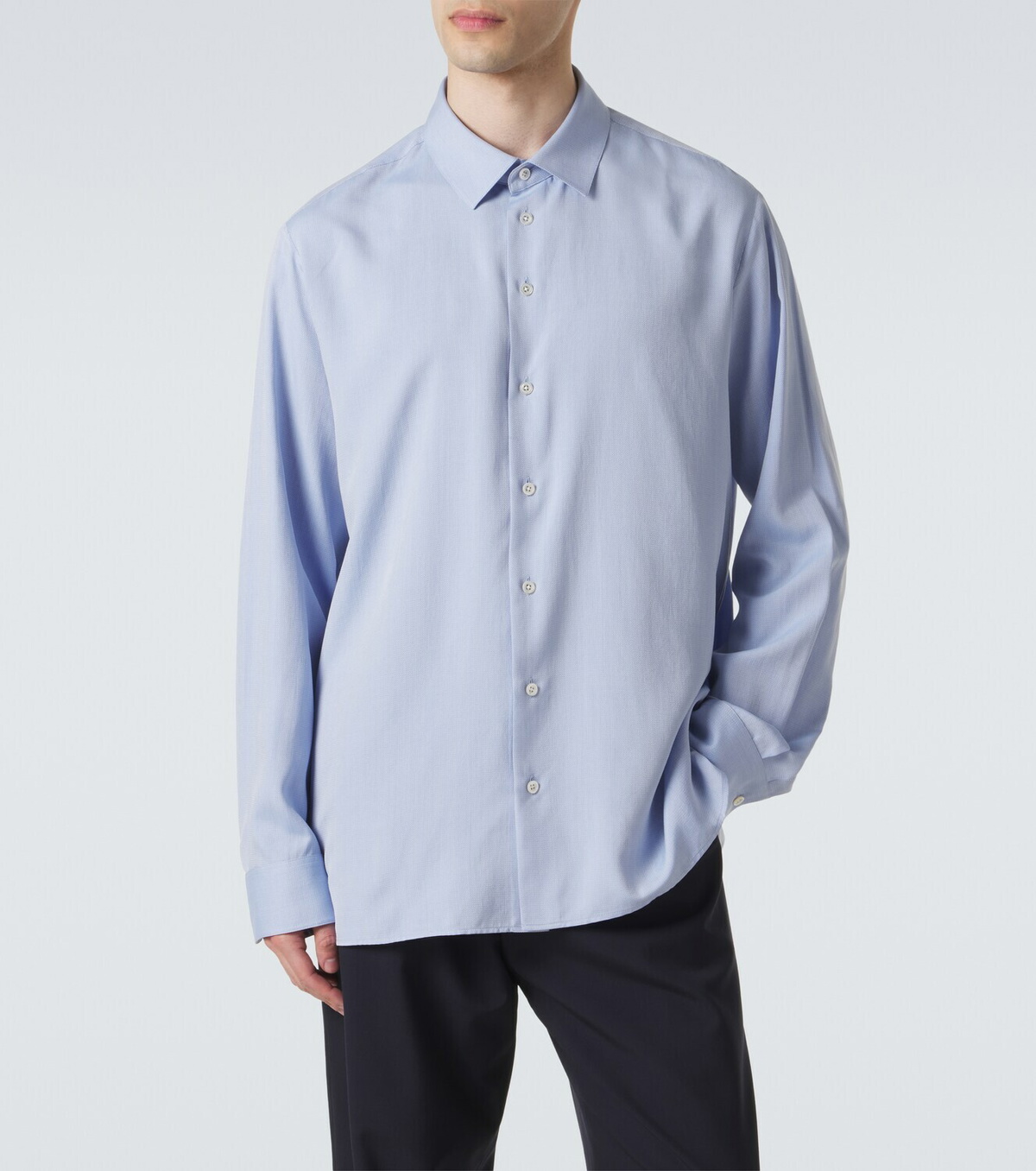 The Row Paxon silk poplin jacquard shirt