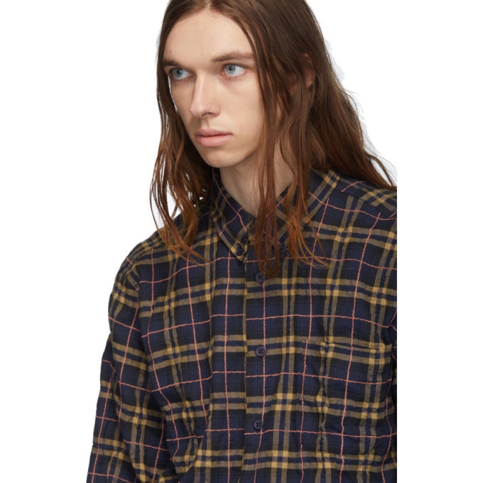 Naked and Famous Denim Navy and Pink Easy Folk Flannel Shirt Naked and ...