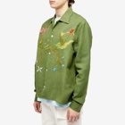 Sky High Farm Men's Embroidered Garden Shirt in Green