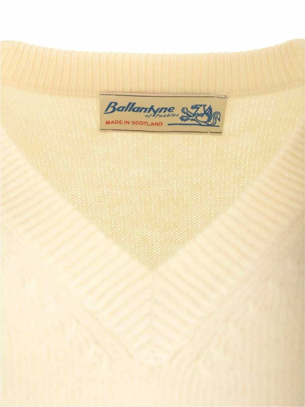 Ballantyne Double Yarn Cashmere Diamond Sweater