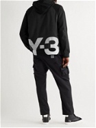 Y-3 - CH3 Logo-Print Organic Loopback Cotton-Jersey and Shell Hoodie - Black