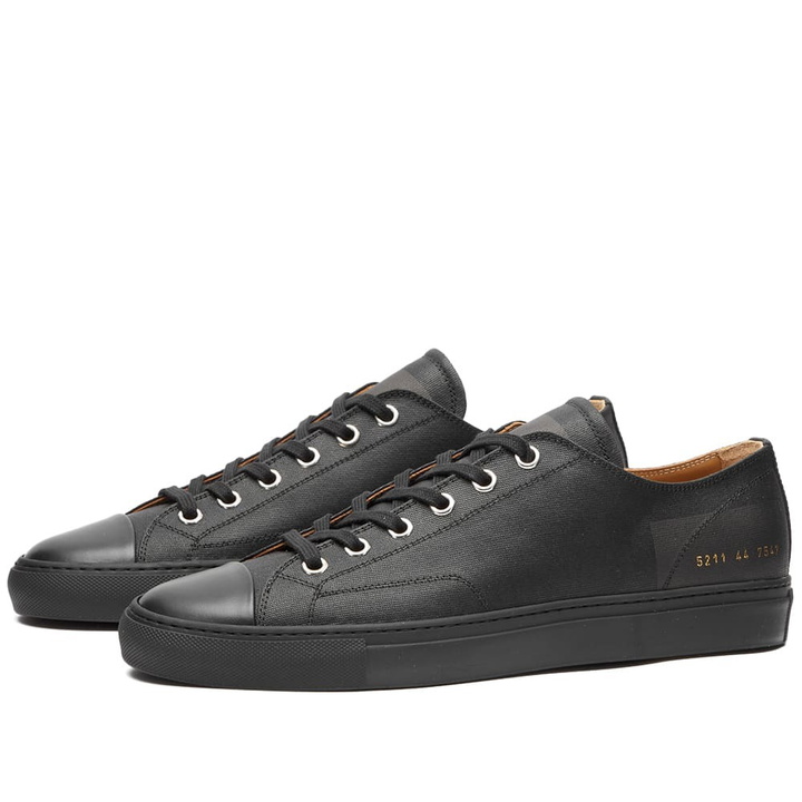 Photo: Common Projects Men's Tournament Low Canvas Sneakers in Black