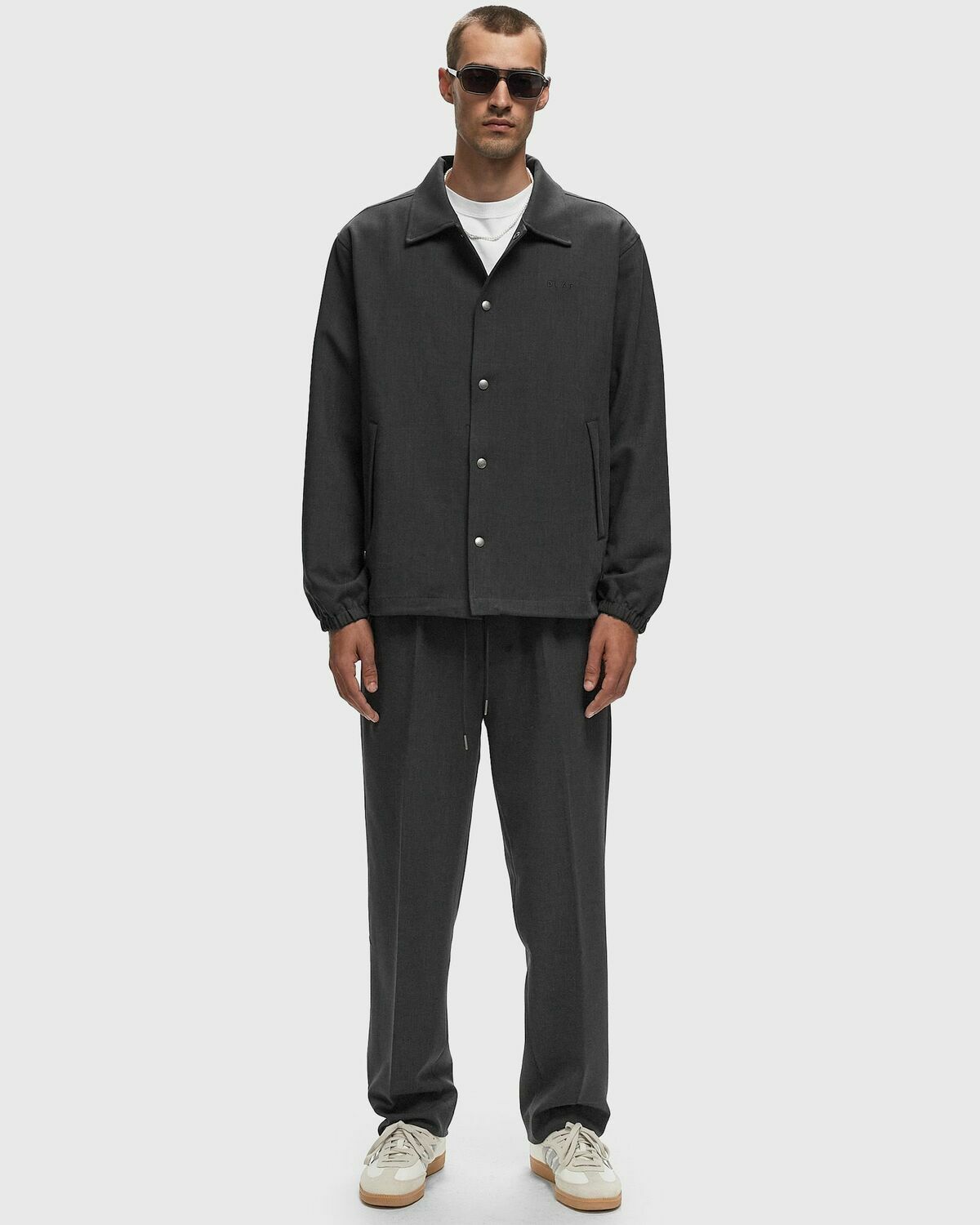 ølåf Wool Coach Jacket Grey Overshirts