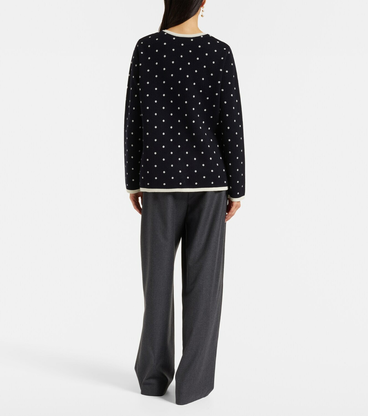 Rixo Mirja polka-dot wool-blend cardigan