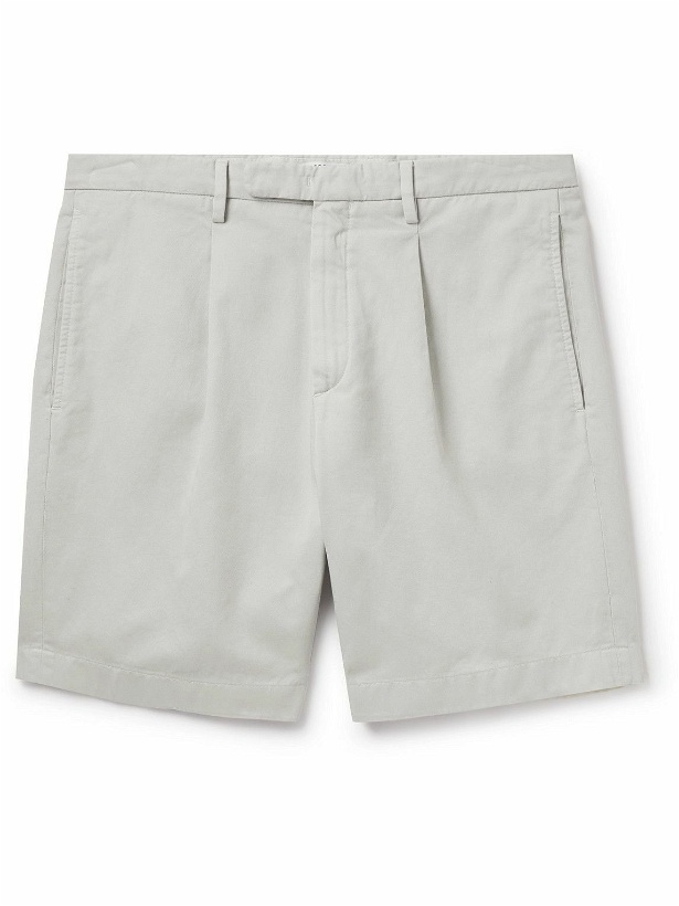 Photo: Boglioli - Straight-Leg Cotton and Linen-Blend Gabardine Shorts - Gray
