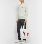 Maison Kitsuné - Logo-Appliquéd Wool Sweater - Gray