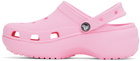 Crocs Pink Classic Platform Clogs