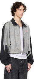 Rivington Roi Rebis Gray & Black Father Agency Trucker Denim Jacket
