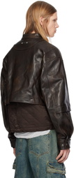 Andersson Bell Brown Quilted Bomber Leather Jacket