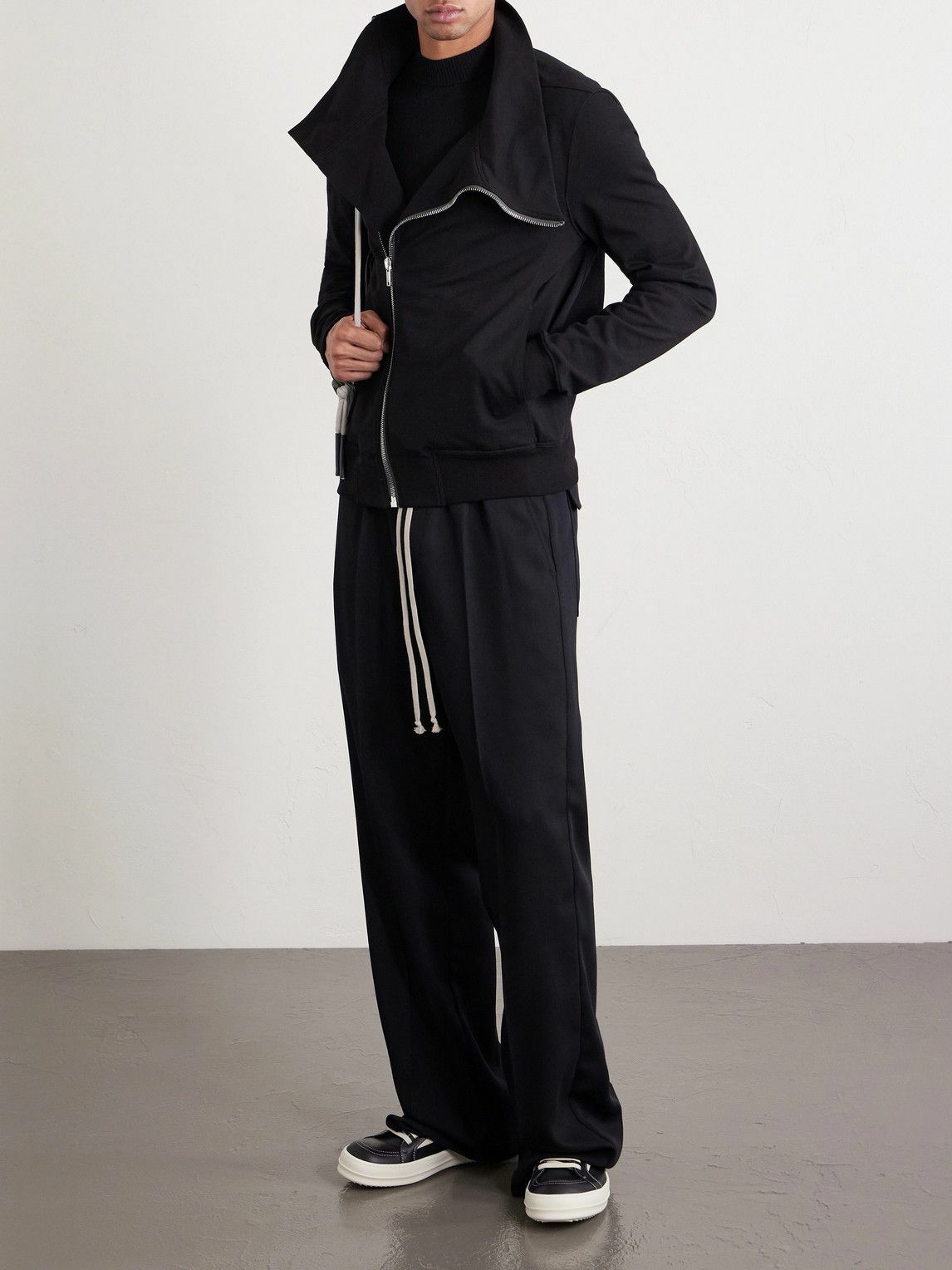 Rick Owens - Bauhaus Jogger Cotton-Jersey Zip-Up Jacket - Black