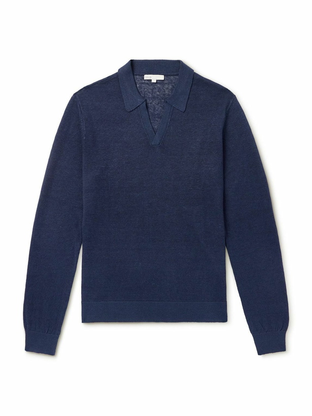 Photo: Onia - Linen Polo Shirt - Blue