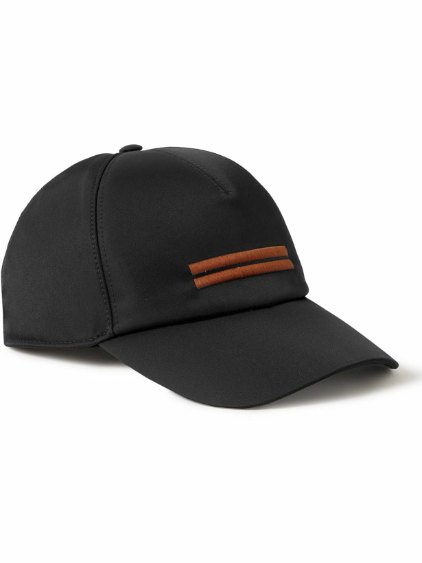 Photo: Zegna - Embroidered Shell Baseball Cap - Black