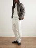 Nike - Solo Swoosh Tapered Logo-Embroidered Cotton-Blend Jersey Sweatpants - Neutrals