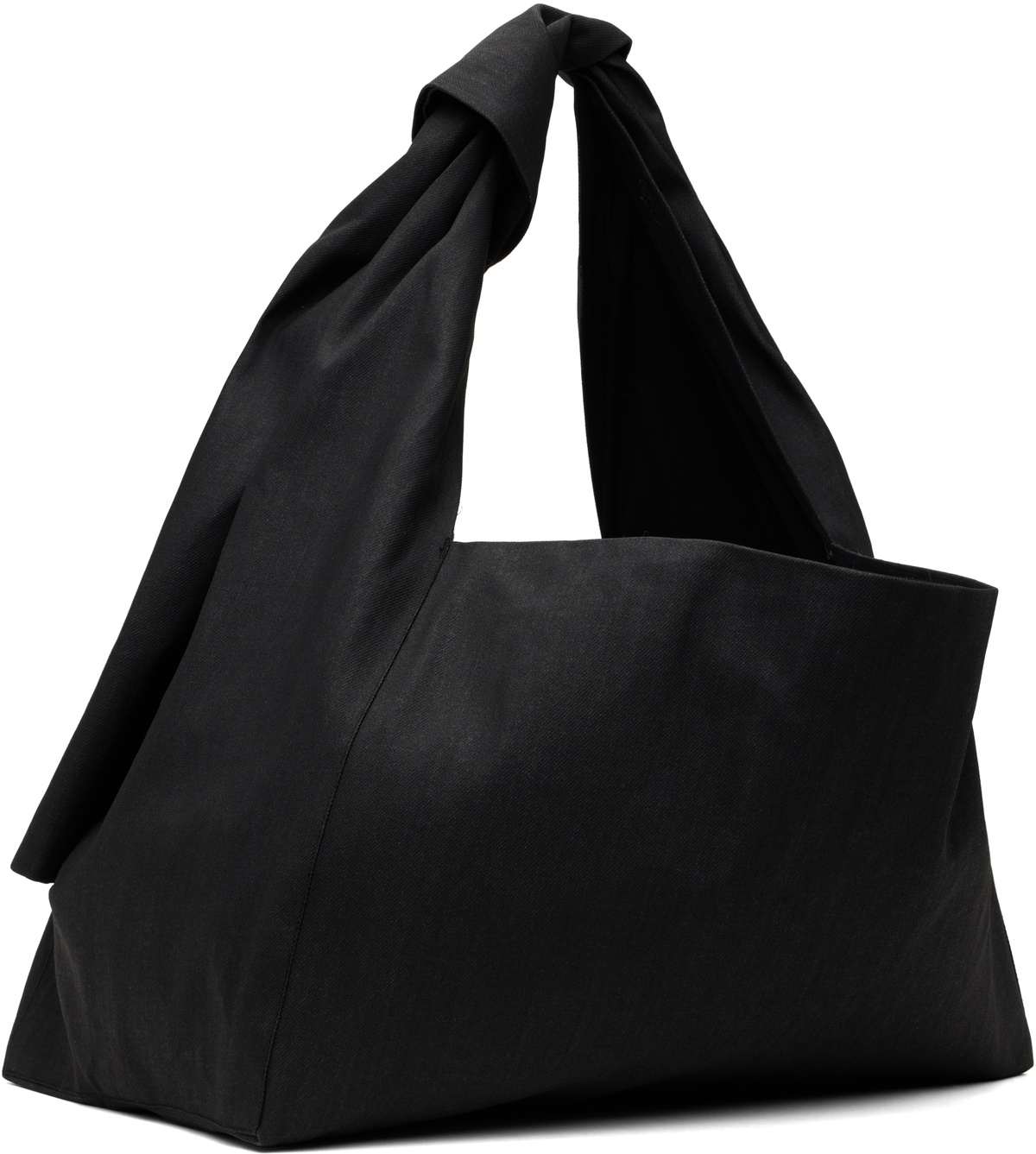 Omar Afridi Gray Coated Denim Knotted Lidia Tote