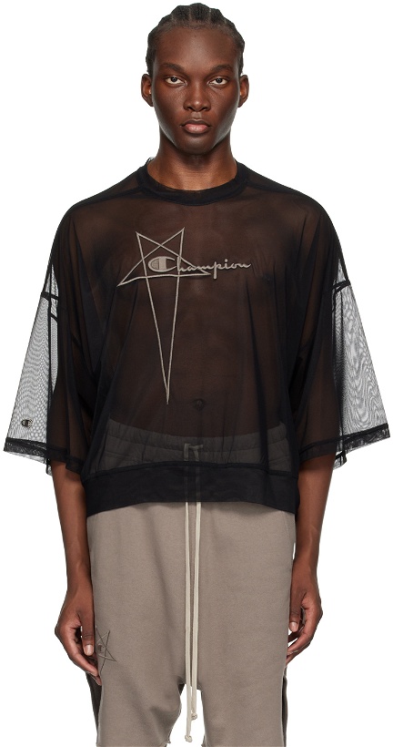 Photo: Rick Owens Black Champion Edition Tommy Cropped T-Shirt