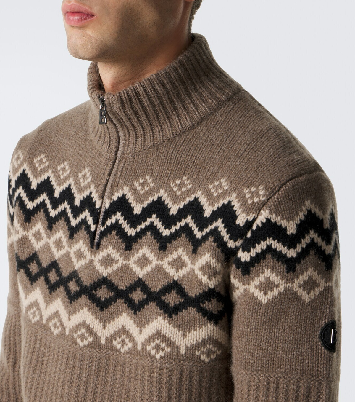 Bogner Ludi Fair Isle cashmere half-zip sweater