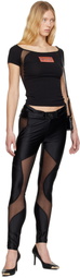 Versace Jeans Couture Black V-Emblem Leggings