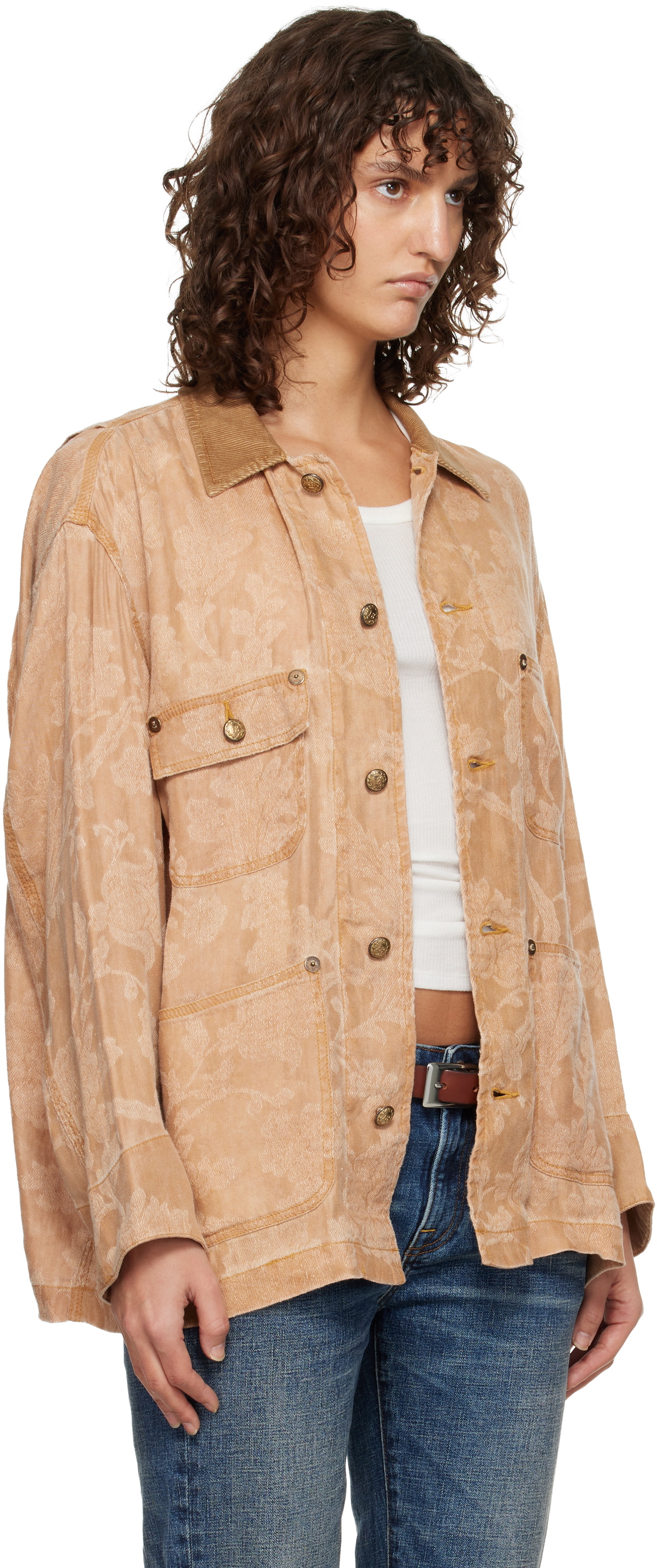 R13 Orange Evelyn Chore Jacket