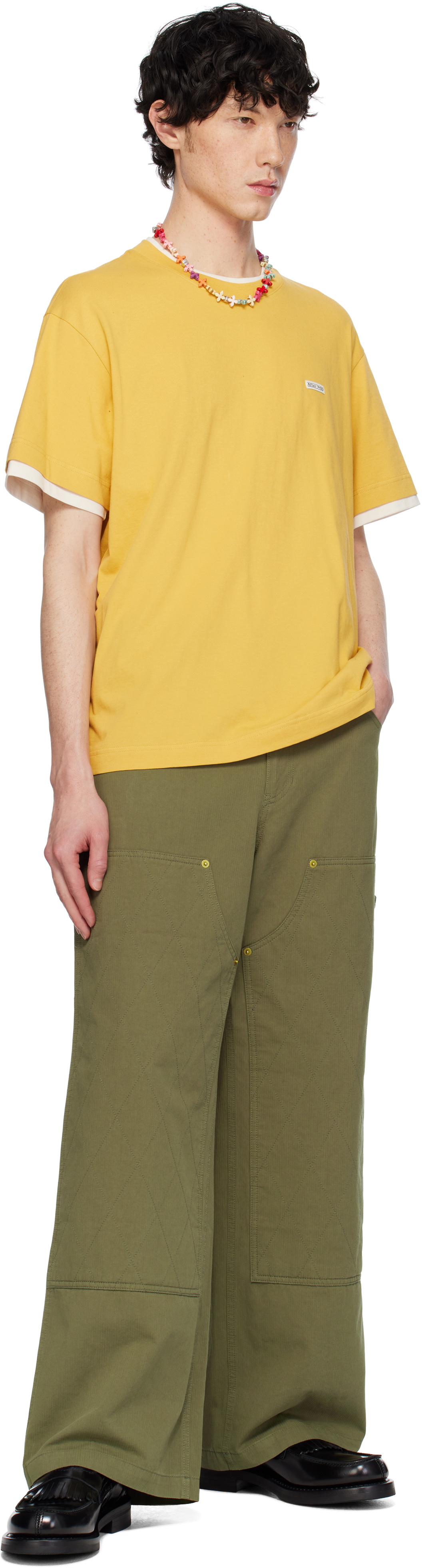 AFTER PRAY Khaki Wide Carpenter Trousers