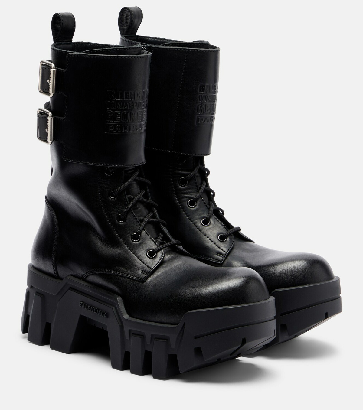 Balenciaga Bulldozer 25 leather platform combat boots