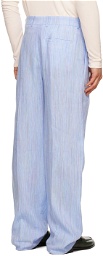 Carlota Barrera Blue Striped Trousers