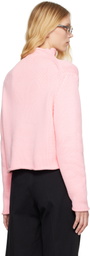 Carter Young Pink Solid Roll Neck Sweater