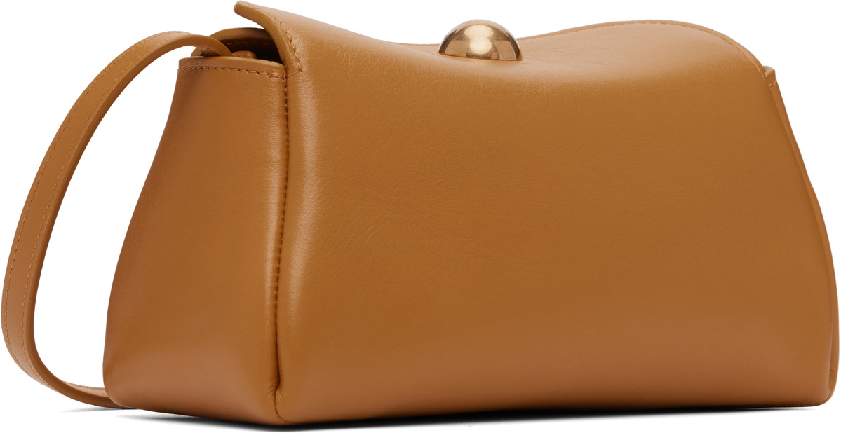 AMI Paris Tan Calfskin Leather Mini Carrousel Bag