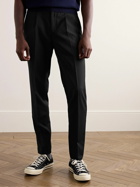 Incotex - Venezia 1951 Tapered Pleated Super 100s Virgin Wool Trousers - Black