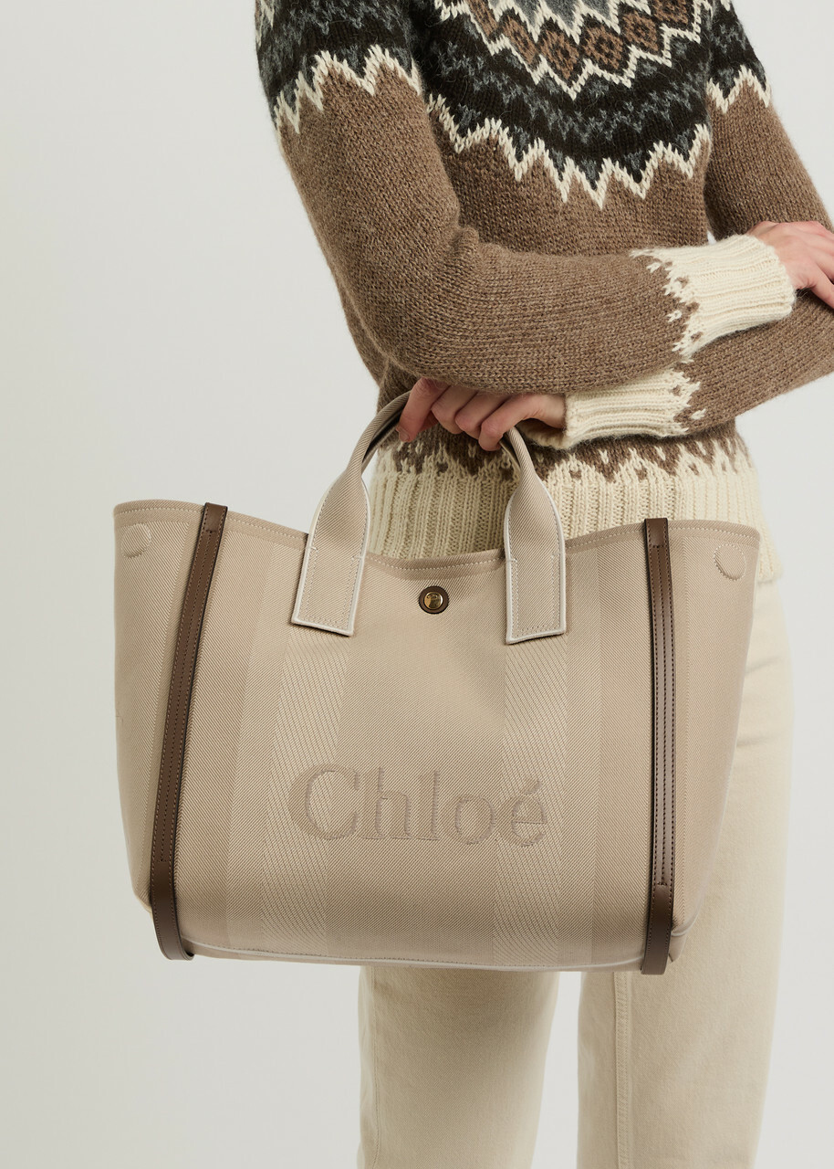 Chloe Carry Canvas Tote - Beige - One Size