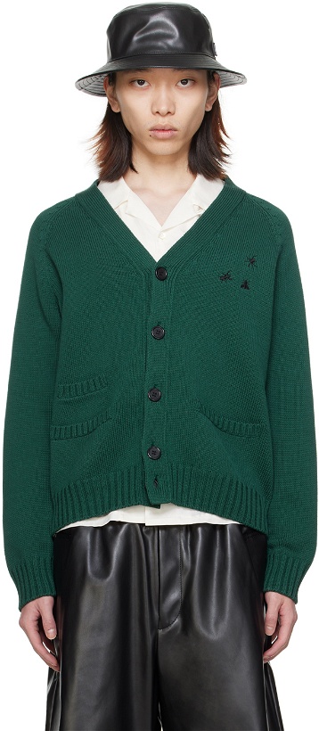 Photo: UNDERCOVER Green Embroidered Cardigan