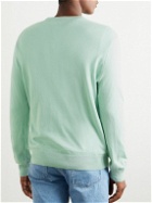 A.P.C. - Julio Logo-Embroidered Cotton and Cashmere-Blend Sweater - Green