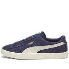 Puma Men's Suede VTG Hairy Suede Sneakers in New Navy/Whisper White