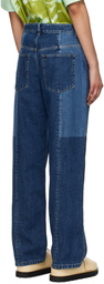 Jil Sander Blue Paneled Jeans