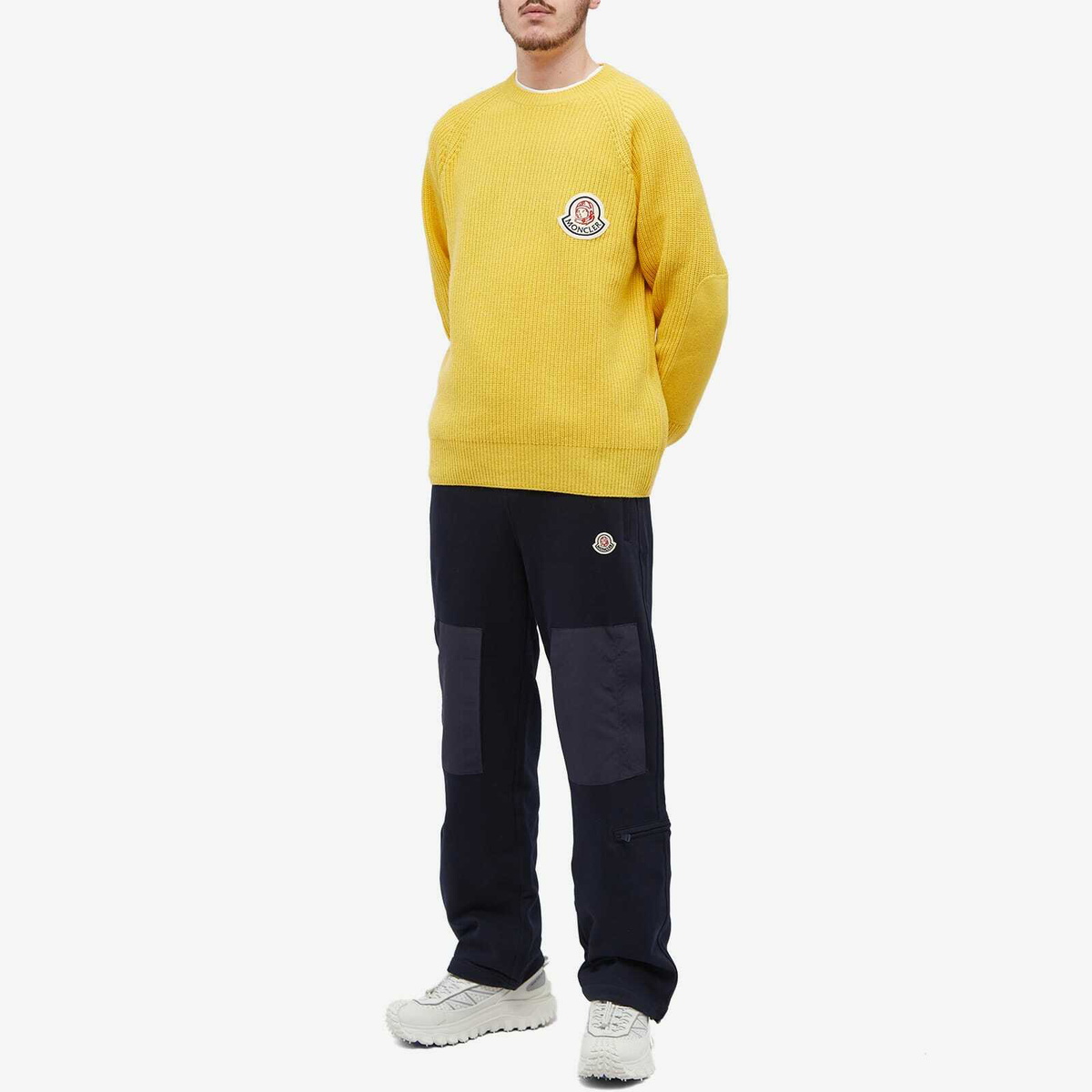 MONCLER クルーネック ニット イエロー Moncler Men's Genius x BBC Crew Neck Knit in Yellow Moncler