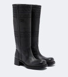 Miu Miu Embroidered leather knee-high boots