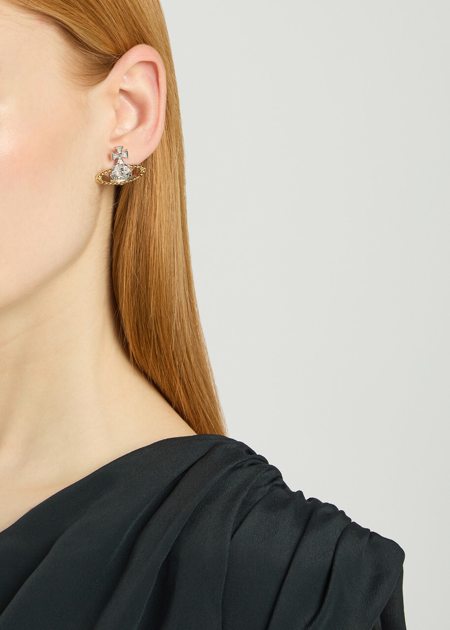 Vivienne Westwood Mayfair Bas Relief Two-toned Rhodium-plated Stud Earrings - Silver - One Size