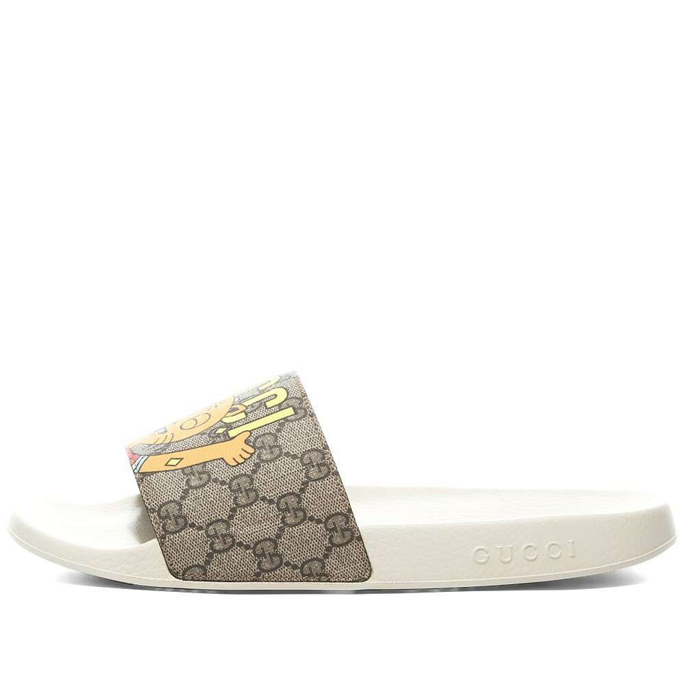 Gucci Men's Pablo Delcielo GG Supreme Slide in Beige Gucci