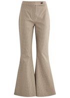 Clea Alessandra Checked Cotton-blend Trousers Beige