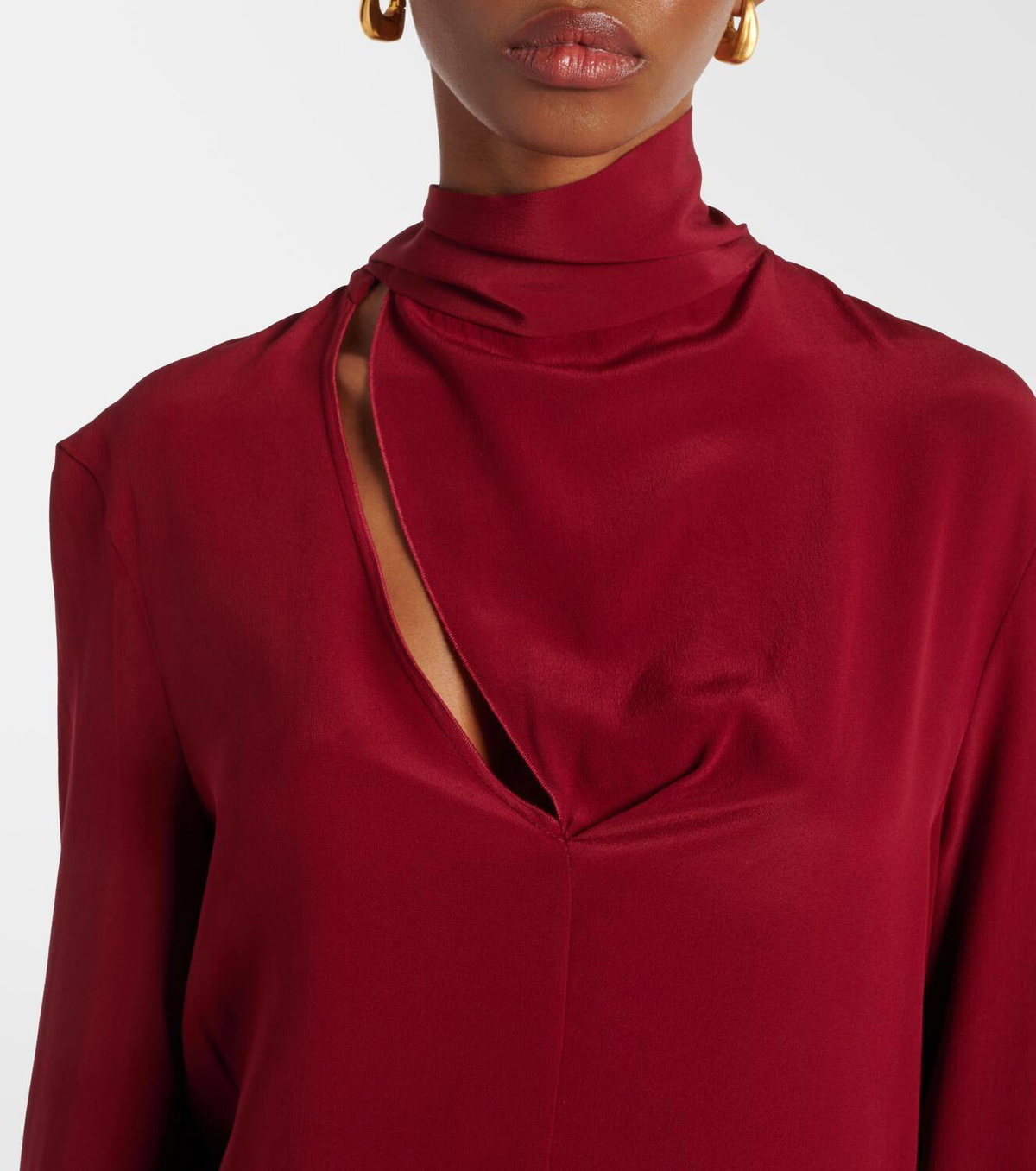 Victoria Beckham Scarf-detail silk blouse