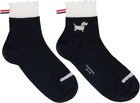 Thom Browne Black Pointelle Stitch Hector Crew Socks