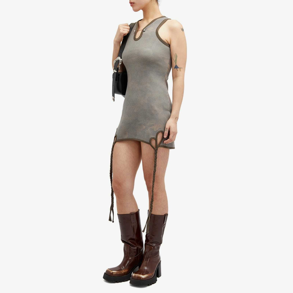 [ANDERSSON BELL]★CAMOUFLAGE HAND-BRAIDED WAFFLE DRESS Andersson Bell Andersson Bell Camouflage Hand-Braided Waffle