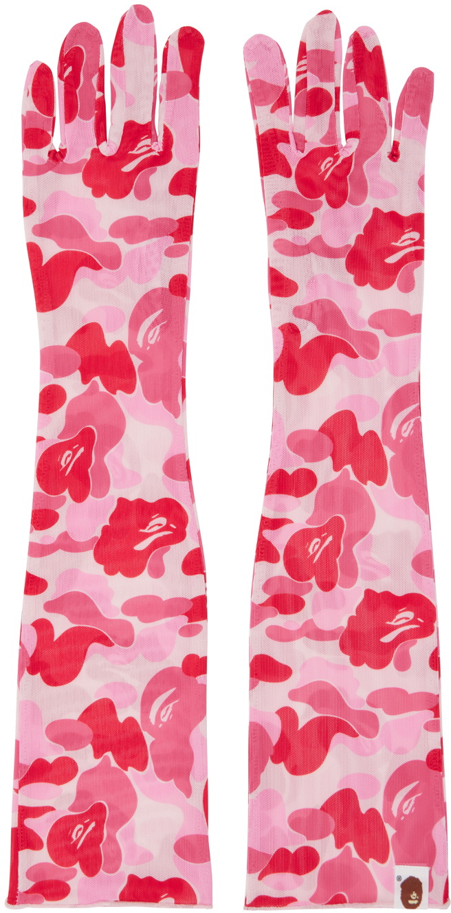BAPE Pink ABC Camo Gloves