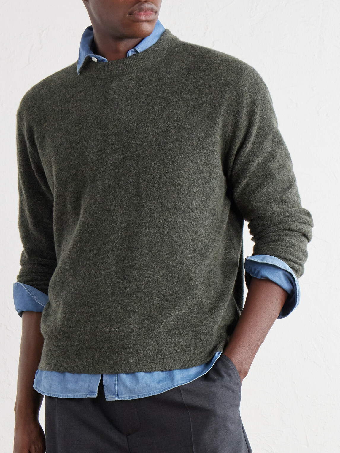 NN07 - Gavin 60073 Wool-Blend Bouclé Sweater - Green