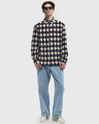 Pleasures DIAMOND BUTTON DOWN blue/beige Mens Longsleefe