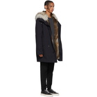 Yves Salomon Navy Multi Fur Bachette Parka