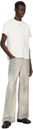 GANNI Off-White Relaxed Rhinestone T-shirt