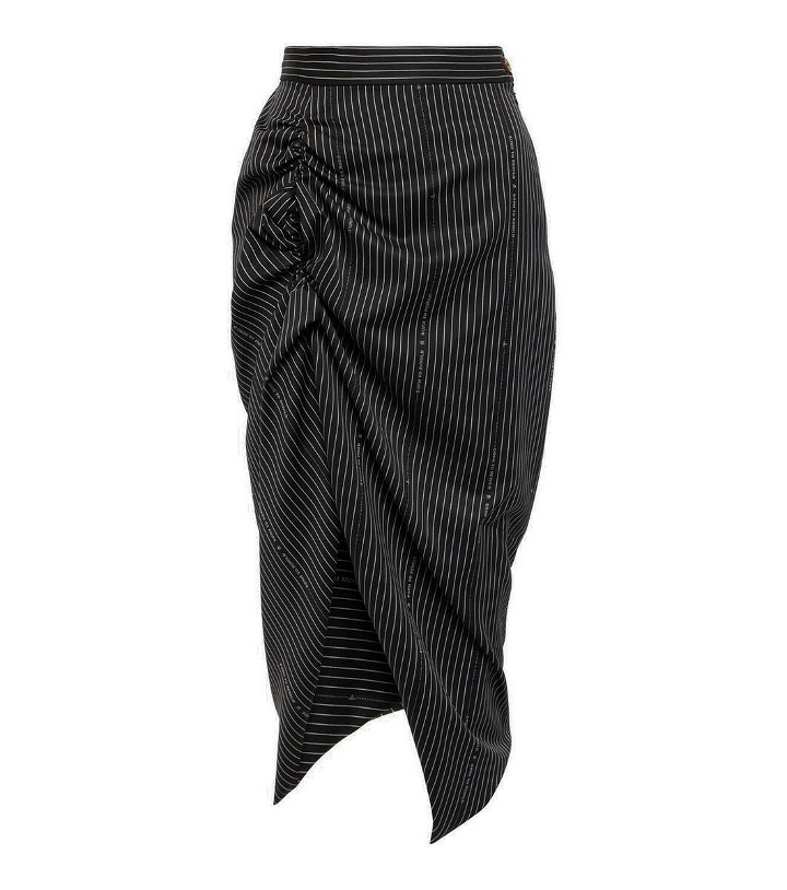 Photo: Vivienne Westwood Pinstriped wool and cotton midi skirt